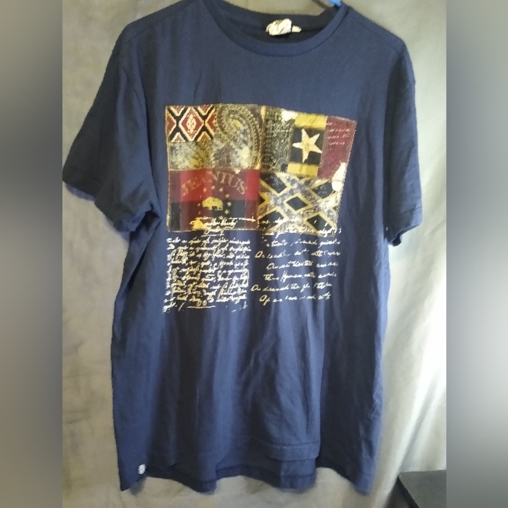 Akademiks Patriotic Men's Blue Graphic Crew Neck T-Shirt